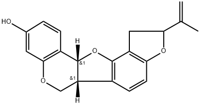 1,2,5B(5BR,11BR)-11B-四氢-2-(1-甲基乙烯基)-6H-呋喃并[2',3':6,7]苯并呋喃[3,2-C][1]苯并吡喃-9-醇 结构式