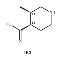 4-Piperidinecarboxylic acid, 3-methyl-, hydrochloride (1:1), (3S,4S)- Structure