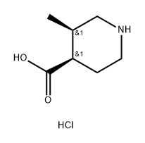 4-Piperidinecarboxylic acid, 3-methyl-, hydrochloride (1:1), (3R,4R)- Structure
