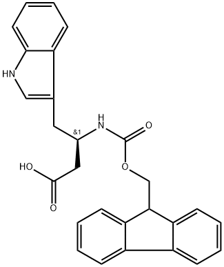 1H-Indole-3-butanoic acid, β-[[(9H-fluoren-9-ylmethoxy)carbonyl]amino]-, (βR)- Structure