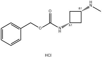 Carbamic acid, N-[cis-3-(methylamino)cyclobutyl]-, phenylmethyl ester, hydrochloride (1:1) Struktur
