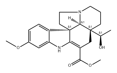 (5α,12β,19α,20R)-2,3-Didehydro-20-hydroxy-16-methoxyaspidospermidine-3-carboxylic acid methyl ester Structure