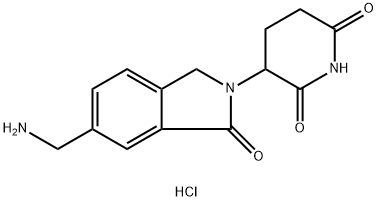 3-(6-(氨甲基)-1-氧代异吲哚啉-2-基)哌啶-2,6-二酮盐酸盐 结构式