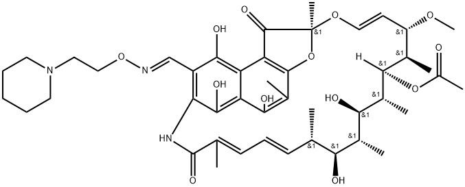 3-[[[2-(1-Piperidinyl)ethoxy]imino]methyl]rifamycin Structure
