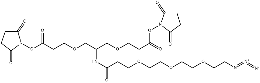 2-(Azido-PEG3-amido)-1,3-bis(NHS ester) Struktur