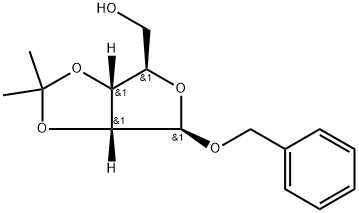 ベンジル2-O,3-O-イソプロピリデン-β-D-リボフラノシド 化学構造式