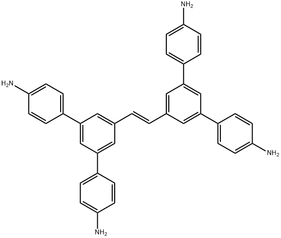 (E)-5',5''''-(乙烯-1,2-二基)双(([1,1':3',1''-三联苯]-4,4''-二胺)) 结构式