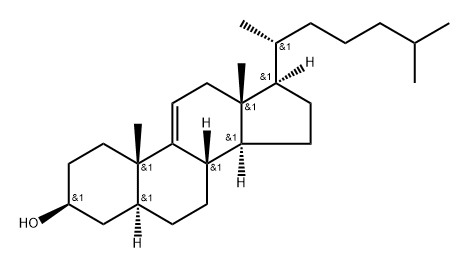 5α-Cholest-9(11)-en-3β-ol Structure