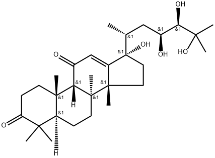 Dammar-12-ene-3,11-dione, 17,23,24,25-tetrahydroxy-, (8α,9β,11β,14β,23S,24R)- Structure