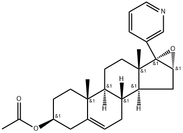 Androst-5-en-3-ol, 16,17-epoxy-17-(3-pyridinyl)-, 3-acetate, (3β,16α,17α)- Structure