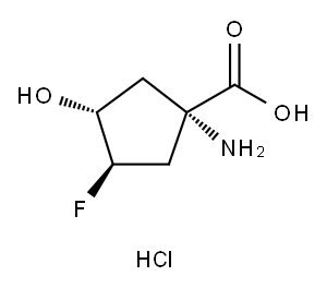 Cyclopentanecarboxylic acid, 1-amino-3-fluoro-4-hydroxy-, hydrochloride (1:1), (1R,3S,4S)-rel-