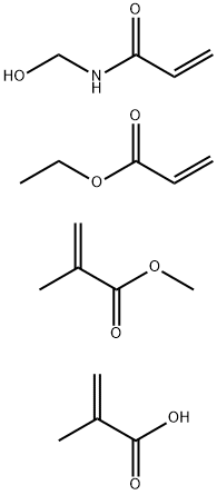2-Propenoic acid, 2-methyl-, polymer with ethyl 2-propenoate, N-(hydroxymethyl)-2-propenamide and methyl 2-methyl-2-propenoate Structure