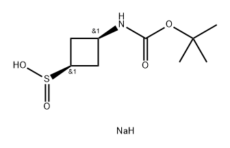 CIS-3-((叔丁氧基羰基)氨基)环丁烷-1-亚磺酸钠, 2580145-54-4, 结构式