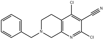 7-苄基-2,4-二氯-5,6,7,8-四氢-1,7-萘啶-3-腈 结构式