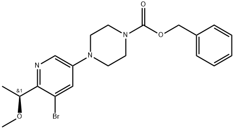 (S)-1-[5-溴-6-(1-甲氧基乙基)-3-吡啶基]-4-CBZ-哌嗪, 2641451-78-5, 结构式