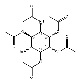 Acetamide, N-5-bromo-2,3,4,6-tetrakis(acetyloxy)cyclohexyl-, (1.alpha.,2.beta.,3.beta.,4.alpha.,5.beta.,6.alpha.)- 结构式