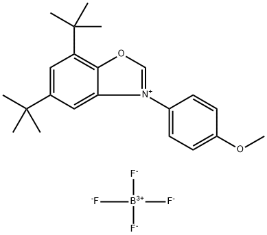 5,7-二叔丁基-3-(4-甲氧基苯基)苯并[D]恶唑-3-鎓四氟硼酸盐 结构式