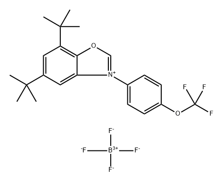 5,7-二叔丁基-3-(4-(三氟甲氧基)苯基)苯并[D]恶唑-3-鎓四氟硼酸盐 结构式