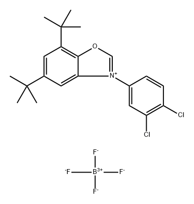 5,7-二叔丁基-3-(3,4-二氯苯基)苯并[D]恶唑-3-鎓四氟硼酸盐 结构式