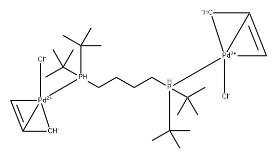 Palladium, [μ-[1,1'-(1,4-butanediyl)bis[1,1-bis(1,1-dimethylethyl)phosphine-κP]]]dichlorobis(η3-2-propen-1-yl)di- Structure