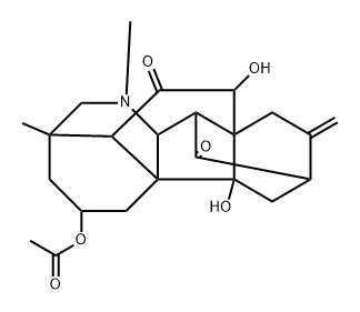 2α-(アセチルオキシ)-7α,9-ジヒドロキシ-21-メチル-6,21-セコヘチサン-6,13-ジオン 化学構造式