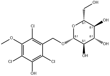 (2,4,6-trichloro-3-hydroxy-5-methoxyphenyl)methyl β-D-glucopyranoside Structure