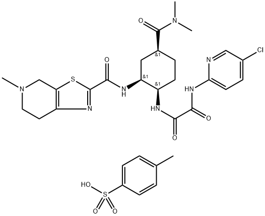 N1-(5-chloropyridin-2-yl)-N2-((1R,2S,4S)-4-(dimethylcarbamoyl)-2-(5-methyl-4,5,6,7-tetrahydrothiazolo[5,4-c]pyridine-2-carboxamido)cyclohexyl)oxalamide 4-methylbenzenesulfonate
