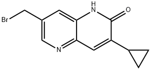 7-(溴甲基)-3-环丙基-1,5-萘啶-2(1H)-酮 结构式
