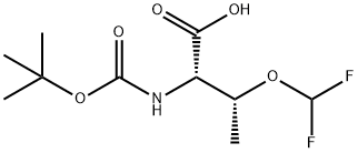 N-(叔丁氧羰基)-O-(二氟甲基)-L-苏氨酸 结构式