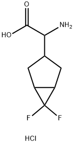 2-Amino-2-(6,6-difluorobicyclo[3.1.0]hexan-3-yl)acetic acid (hydrochloride) Structure