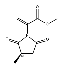 (3R)-3-メチル-α-メチレン-2,5-ジオキソ-1-ピロリジン酢酸メチル 化学構造式
