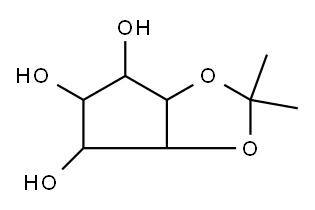 4H-Cyclopenta-1,3-dioxole-4-alpha-,5,6-triol,3a-bta-,5-alpha-,6-bta-,6a-bta--tetrahydro-2,2-dimethyl-(8CI) 结构式