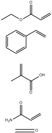 2-Propenoic acid, 2-methyl-, polymer with ethenylbenzene, ethyl 2-propenoate, formaldehyde and 2-propenamide Structure