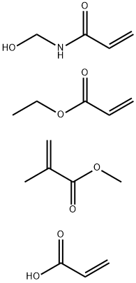2-甲基-2-丙烯酸甲酯、2-丙烯酸乙酯、N-羟甲基-2-丙烯酰胺和2-丙烯酸的聚合物, 30643-08-4, 结构式