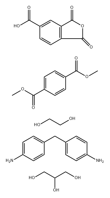 1,4-Benzenedicarboxylic acid, dimethyl ester, polymer with 1,3-dihydro-1,3-dioxo-5-isobenzofurancarboxylic acid, 1,2-ethanediol, 4,4'-methylenebis[benzenamine] and 1,2,3-propanetriol Structure
