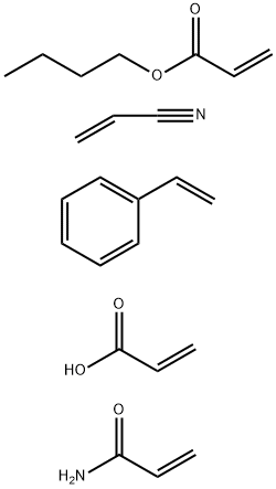 2-Propenoic acid, polymer with butyl 2-propenoate, ethenylbenzene, 2-propenamide and 2-propenenitrile Structure
