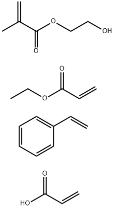 2-Propenoic acid, 2-methyl-, 2-hydroxyethyl ester, polymer with ethenylbenzene, ethyl 2-propenoate and 2-propenoic acid Structure