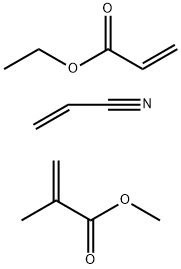 2-甲基-2-丙烯酸甲酯与2-丙烯酸乙酯和2-丙烯腈的聚合物, 31668-18-5, 结构式