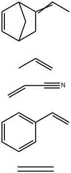 2-Propenenitrile, polymer with ethene, ethenylbenzene, 5-ethylidenebicyclo2.2.1hept-2-ene and 1-propene Structure