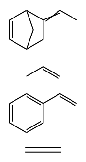 5-亚乙基环[2.2.1]庚-2-烯与乙烯、苯乙烯和1-丙烯的聚合物 结构式