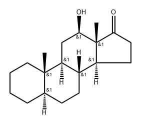12β-Hydroxy-5α-androstan-17-one Struktur
