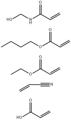 2-Propenoic acid, polymer with butyl 2-propenoate, ethyl 2-propenoate, N-(hydroxymethyl)-2-propenamide and 2-propenenitrile Ethyl acrylate-acrylic acid-n-butyl acrylate-acrylonitrile-N-methylolacrylamide polymer Structure