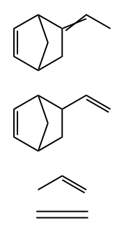 エチレン?プロペン?5-エチリデンビシクロ［2．2．1］ヘプタ-2-エン?5-ビニルビシクロ［2．2．1］ヘプタ-2-エン共重合物 化学構造式