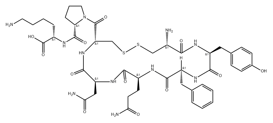 vasopressin, 9-des-Gly-NH(2)-Lys- Structure