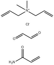 2-Propen-1-aminium, N,N-dimethyl-N-2-propenyl-, chloride, polymer with ethanedial and 2-propenamide Struktur