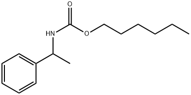 N-(α-メチルベンジル)カルバミン酸ヘキシル 化学構造式