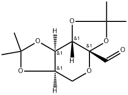 β-2,3:4,5-Di-O-isopropylidene-D-arabino-hexosulo-2,6-pyranose Struktur