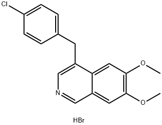 6,7-ジメトキシ-4-(p-クロロベンジル)イソキノリン·臭化水素酸塩 化学構造式