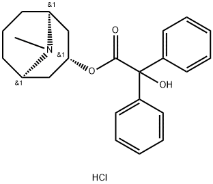 9-Methyl-3β-granatanylbenzilate hydrochloride Struktur