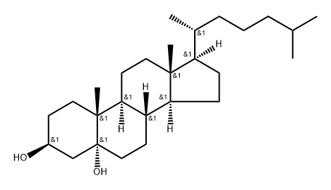 5α-Cholestane-3β,5-diol 结构式